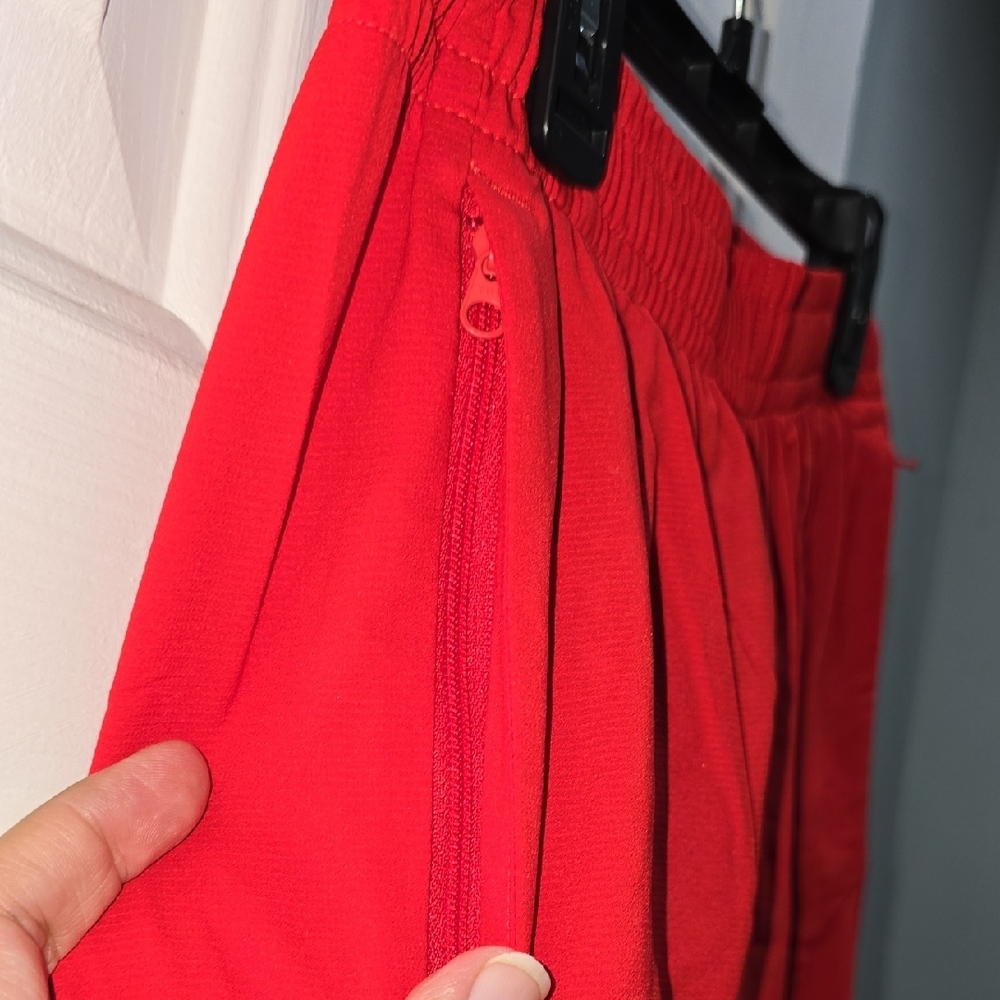 Adidas Red Pants with Tapered Fit and Ankle Cuffs Woman's Size XS - Picture 12 of 14